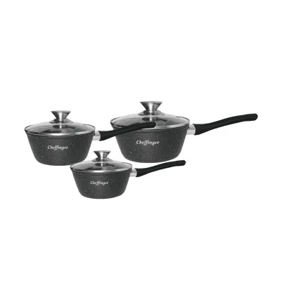 Stielkasserolle Set 6 tlg Ø16-18-20cm Saucenpfanne Pfanne