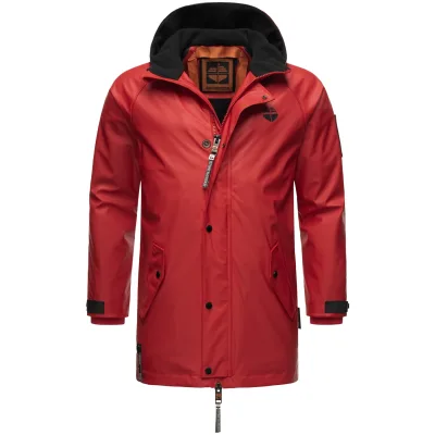 STONE HARBOUR Herren Regenjacke Gummierter Regenparka mit Fleece-Innenfutter Rihaa