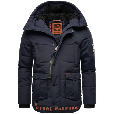 STONE HARBOUR Herren Stylische Outdoorjacke Winterjacke mit Teddyfell Innenfutter Admaroo