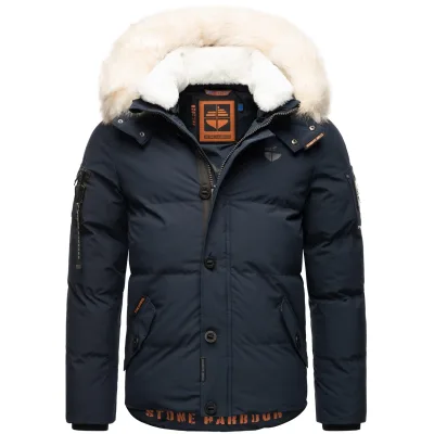 STONE HARBOUR Herren Winterjacke stylischer Winterparka mit abnehmbarer Kapuze Halvaar