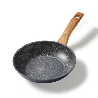 STONELINE Back to Nature Bratpfanne 24 cm, Made in Germany, antihaft beschichtete Pfanne mit echten Steinpartikeln, alle Herdarten inkl. Induktion, fettfreies Braten