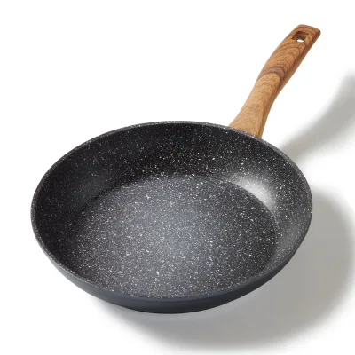 STONELINE Back to Nature Bratpfanne 28 cm, Made in Germany, antihaft beschichtete Pfanne mit echten Steinpartikeln, alle Herdarten inkl. Induktion, fettfreies Braten