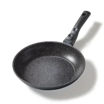 STONELINE Flex Made in Germany Bratpfanne 24cm, mit abnehmbarem Griff, antihaft beschichtete Pfanne mit echten Steinpartikeln, alle Herdarten inkl. Induktion, fettfreies Braten