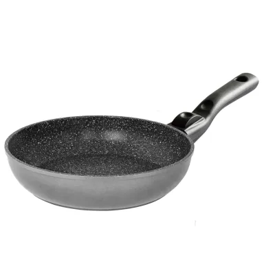 Stoneline Flex Made in Germany Schmorpfanne 28 cm, hoher Rand, mit abnehmbarem Griff, hohe Pfanne für öl- und fettfreies Braten, antihaft beschichtet mit echten Steinpartikeln, Induktion
