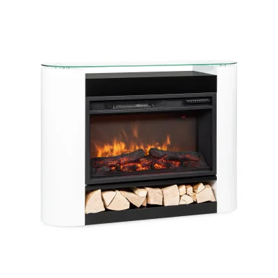 Studio 10 Arc  Elektrokamin 1800 W LED-Flammen Heizlüfter Fernbedienung Weiß