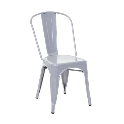Stuhl MCW-A73, Bistrostuhl Stapelstuhl, Metall Industriedesign stapelbar ~ grau