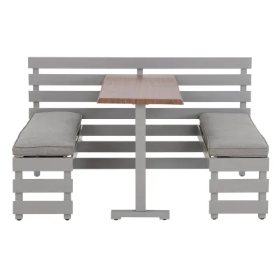 Sunjoy Stahl Gartenset LAGOS - 142cm x 128cm, grau