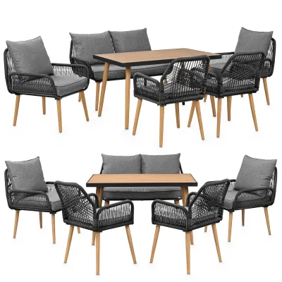 Swing&Harmonie Gartenmöbel Lounge-Set „Sienna“ für 6 Personen - anthrazit/holz