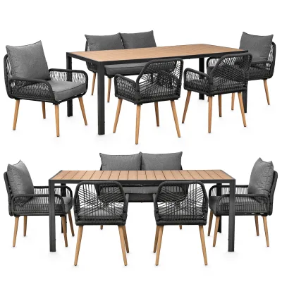Swing&Harmonie Gartenmöbel Lounge-Set „SiennaXL“ für 6 Personen - anthrazit/holz