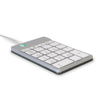 Tastatur R-Go Numpad Break, ergonomischer Ziffernblock mit Pausensoftware, kabelgebunden, weiß