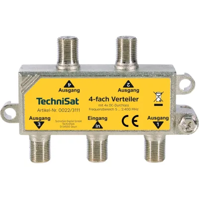 TechniSat 4-Wege-Verteiler   Sat-Verteiler mit DC-Durchlass für TECHNIROUTER
