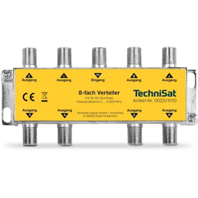 TechniSat 8-Wege-Verteiler   Sat-Verteiler mit DC-Durchlass für TECHNIROUTER