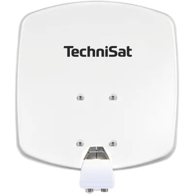 TechniSat DIGIDISH 33   Sat-Schüssel mit Twin-LNB & Wandhalterung, 2 TN polarweiß