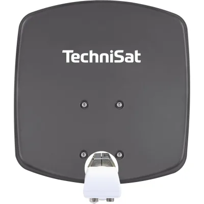 TechniSat DIGIDISH 33   Sat-Schüssel mit Twin-LNB & Wandhalterung, 2 TN schiefergrau