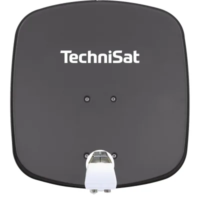 TechniSat DIGIDISH 45   Sat-Schüssel mit Twin-LNB & Wandhalterung, 2 TN schiefergrau