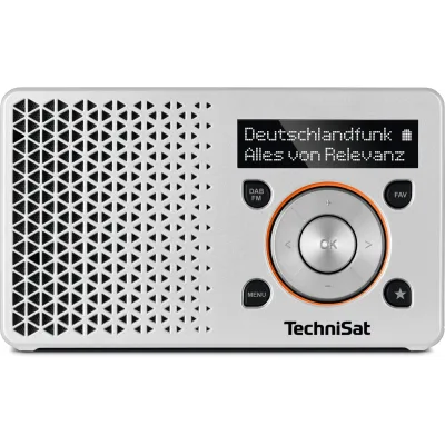 TechniSat DIGITRADIO 1   Tragbares DAB+ & UKW-Radio, Akku silber/orange