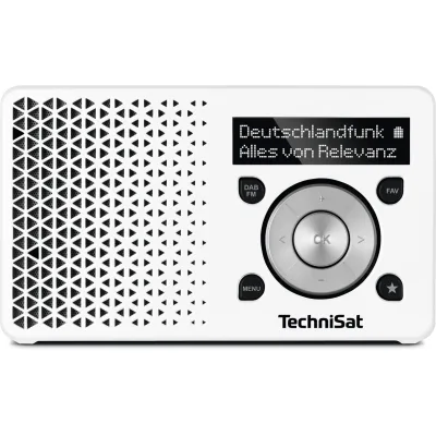 TechniSat DIGITRADIO 1   Tragbares DAB+ & UKW-Radio, Akku weiß/silber