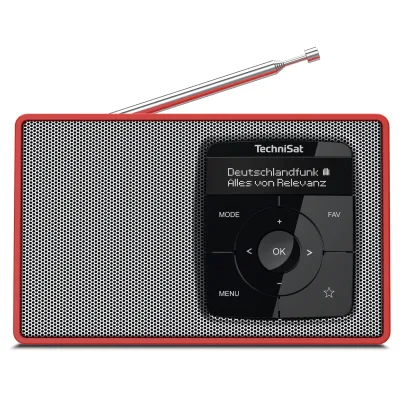 TechniSat DIGITRADIO 2   Portables DAB+/UKW-Radio, Bluetooth rot/silber