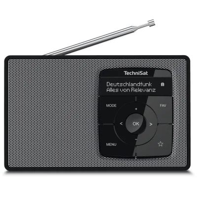 TechniSat DIGITRADIO 2   Portables DAB+/UKW-Radio, Bluetooth schwarz/silber
