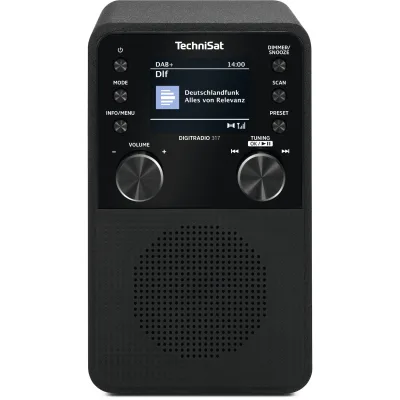 TechniSat DIGITRADIO 317 - 3 Watt DAB+ UKW Radio mit Bluetooth, Wecker, Sleeptimer, Farbdisplay schwarz