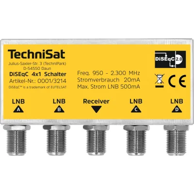 TechniSat DiSEqC 4x1 Switch   DiSEqC 4x1 Schalter mit Wetterschutzgehäuse