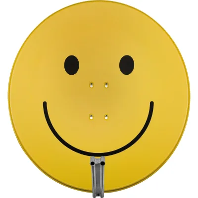 TechniSat SATMAN 850 PLUS   85cm Sat-Antenne inklusive AZ/EL-Halterung   rot gelb mit smiley