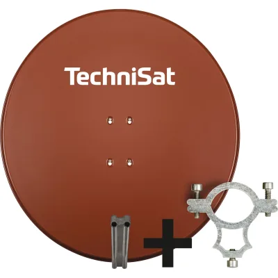TechniSat SATMAN 850 PLUS   85cm Sat-Antenne mit 40mm LNB-Halteschelle   rot ziegelrot