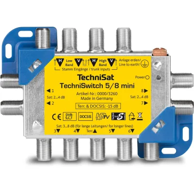 TechniSat TECHNISWITCH 5/8 MINI   Multischalter / Satverteiler für 8 Teilnehmer