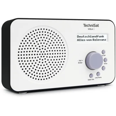 TechniSat VIOLA 2   tragbares 1 Watt DAB+ Radio mit LC-Display weiß/schwarz
