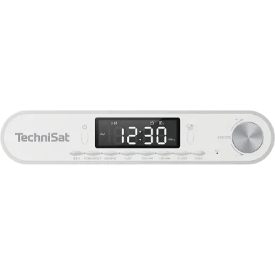 TechniSat Viola Küchenradio - 5 Watt Unterbau Radio mit UKW/FM, LED Display, Arbeitsleuchte, Timer, Bluetooth, Weckfunktion weiß