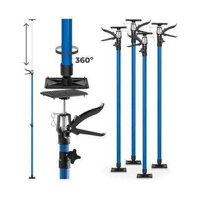 tectake® 4er-Set Teleskopstützen, stufenlos höhenverstellbar, Belastbarkeit 30 kg je Stütze, mit Schnellspannsystem