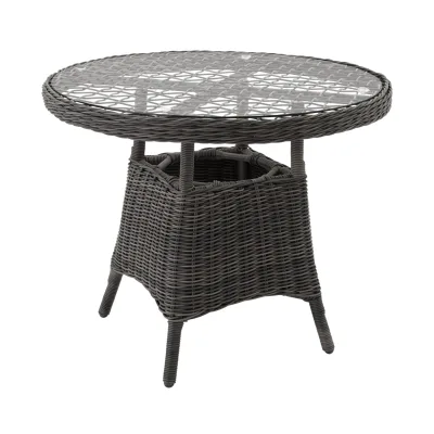 tectake® Aluminium Gartentisch, wetterfest und UV-beständig, abnehmbare Sicherheitsglasplatte, 91 x 73,5 cm