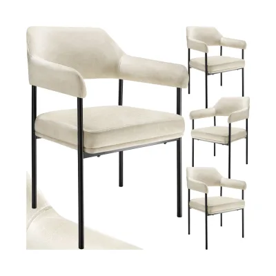 tectake® Armlehnstuhl, gepolstert, schlanke, pulverbeschichtete Stahlbeine, 58 x 62 x 85 cm