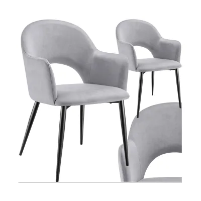 tectake® Armlehnstuhl, in Samtoptik, gepolstert, pulverbeschichtete Stahlbeine, 57 x 61,5 x 87,5 cm