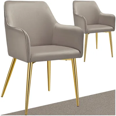 tectake® Armlehnstuhl, in Samtoptik, gepolstert, schlanke, pulverbeschichtete Stahlbeine, 55 x 63,5 x 86,5 cm