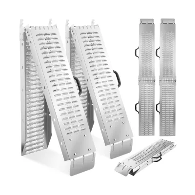 tectake® Auffahrrampen, 2er Set, aus verzinktem Stahl, Belastbarkeit 400 kg, 200 kg pro Rampe