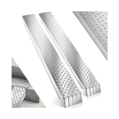 tectake® Auffahrrampen, 2er Set, rutschfeste, perforierte Oberfläche, 160 x 23 x 4,5 cm