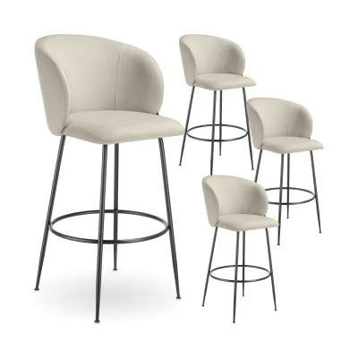 tectake® Barstuhl, in Samtoptik, gepolstert, schlanke, robuste Stahlbeine, 51 x 60 x 106 cm, Belastbarkeit 120 kg