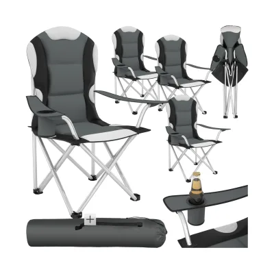 tectake® Campingstuhl, faltbar, gepolstert, geringes Gewicht, 60 x 88 x 110 cm
