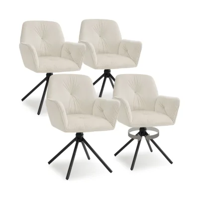 tectake® Drehbarer Armlehnstuhl, in Samtoptik, gepolstert, pulverbeschichtete Stahlbeine, 56,5 x 54 x 86 cm