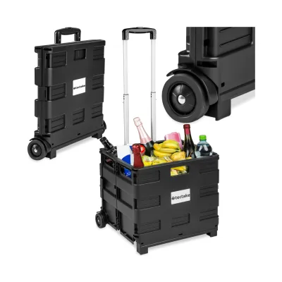 tectake® Einkaufstrolley, klappbar, mit Teleskopgriff, 46 l