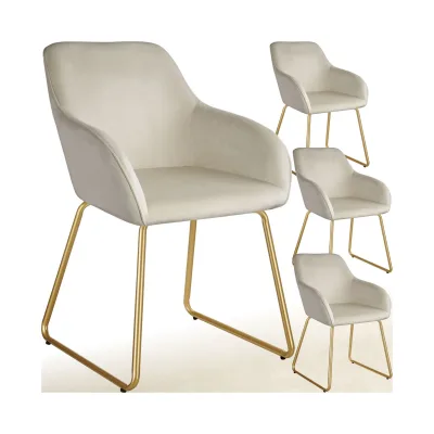 tectake® Esszimmerstuhl, gepolstert, in Samtoptik, durchgehende Lehne, 57 x 61 x 85,5 cm, Belastbarkeit 120 kg