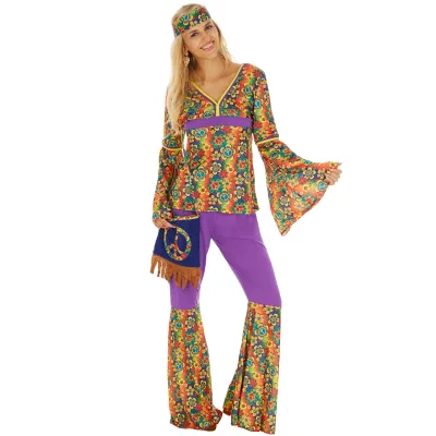 tectake® Frauenkostüm Hippie