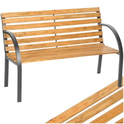 tectake® Gartenbank, 2-Sitzer, wetterfest, 119,5 x 62 x 83 cm
