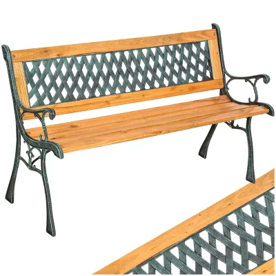 tectake® Gartenbank, 2-Sitzer, wetterfest, 128 x 51 x 73 cm