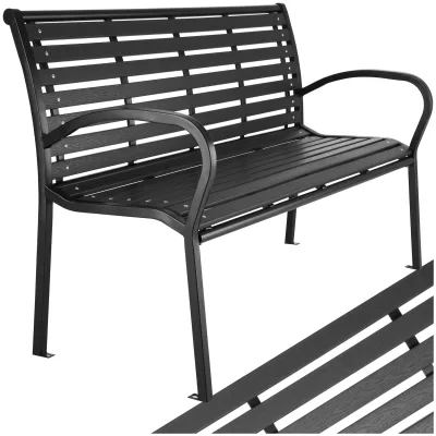 tectake® Gartenbank, 3-Sitzer, wetterfest, 126 x 62 x 81,5 cm