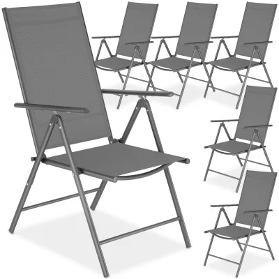 tectake® Gartenstuhl, klappbar, 8-fach verstellbare Rückenlehne, 54,5 x 65 x 107,5 cm