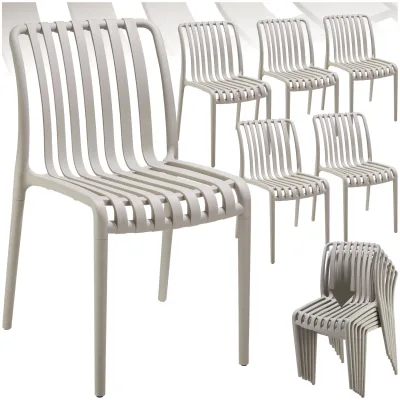 tectake® Gartenstühle, wetterfest und UV-beständig, rutschfeste Gummischoner, 47 x 58 x 80,5 cm, Belastbarkeit 110 kg
