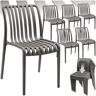tectake® Gartenstühle, wetterfest und UV-beständig, rutschfeste Gummischoner, 47 x 58 x 80,5 cm, Belastbarkeit 110 kg