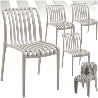 tectake® Gartenstühle, wetterfest und UV-beständig, rutschfeste Gummischoner, 47 x 58 x 80,5 cm, Belastbarkeit 110 kg